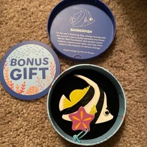 Bannerfish Enamel Pin - White, Yellow, Pink